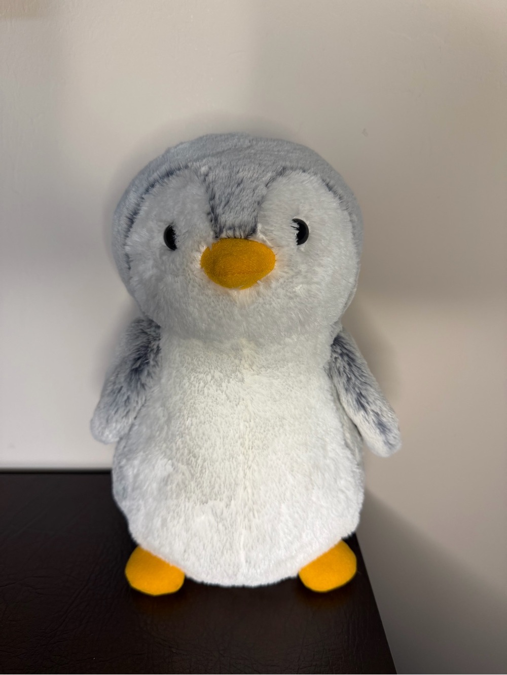 Plush Penguin Stuffed Animal - Gray & White with Yellow Beak and Feet